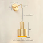 Nordic Copper LED Wall Lamp Pull Chain Switch Wandlamp