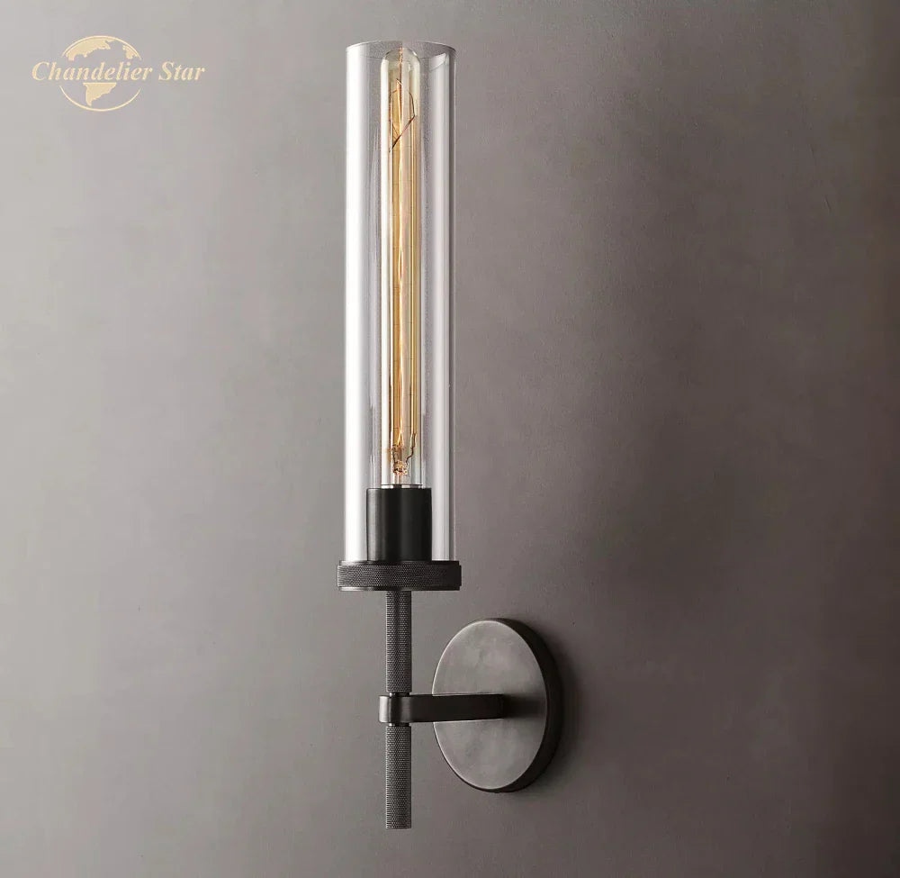 LED Glass Wall Sconce: Modern Knurled Indoor Light for Bedroom, Bathroom, Living Room