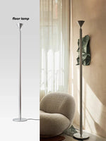 Minimalist Black Floor Lamp Stand Light Silver Simple Design