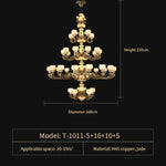 Jade Chandelier: Stylish Chinese Zen Living Room Lamp for Duplex Building by Guangdong Zhongshan
