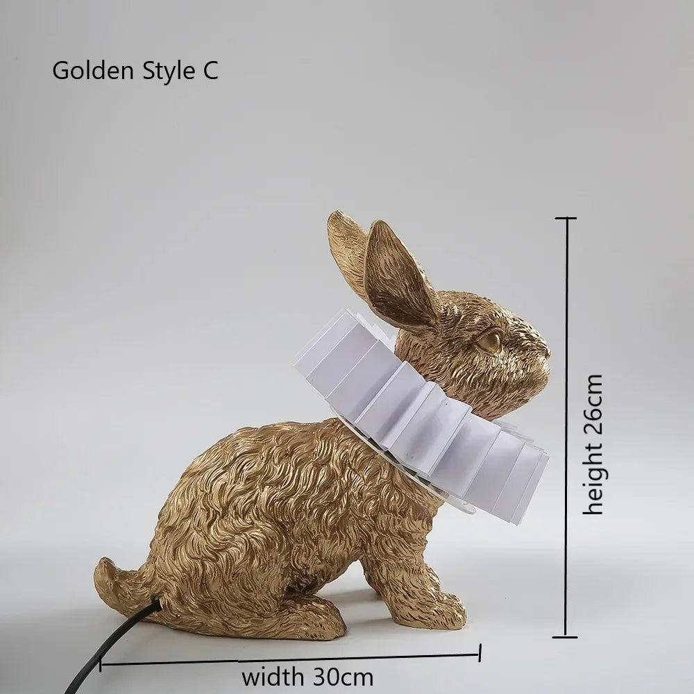 Rabbit Resin Table Lamp for Kids Room Decor