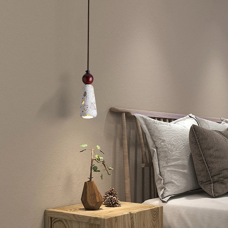Stone Terrazzo LED Pendant Lights - Modern Nordic Adjustable Hanging Lamp