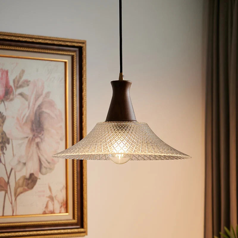 Vintage Glass LED Pendant Lights: Bedroom Living Room Hanging Lamp Lighting