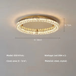 Afralia™ Modern Luxury Dimmable Crystal Chandelier Round Steel LED Ceiling Light