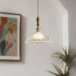 Clear Glass LED Hanging Lamp French Style Pendant Light for Home Decor