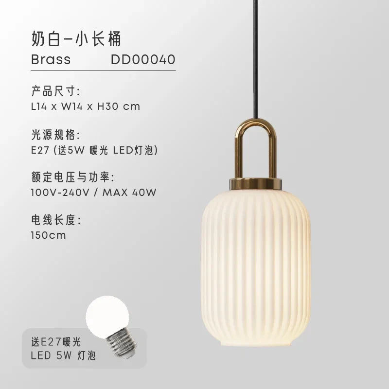 Glass Pendant Lights LED E27 Retro Luxury Hanging Fixtures for Dining Room