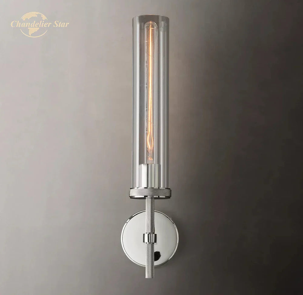 LED Glass Wall Sconce: Modern Knurled Indoor Light for Bedroom, Bathroom, Living Room