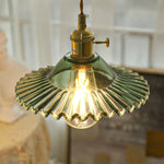 Green Glass LED Pendant Lights - Nordic Minimalist Style for Bedroom, Living Room