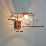 Clear Glass LED Wall Light Walnut Copper Stair Fixture