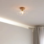 Glass Wood LED Ceiling Light Modern Ceiling Lamp