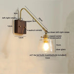 Walnut Copper LED Wall Lights Modern Bedside Lamp Applique Da Parete