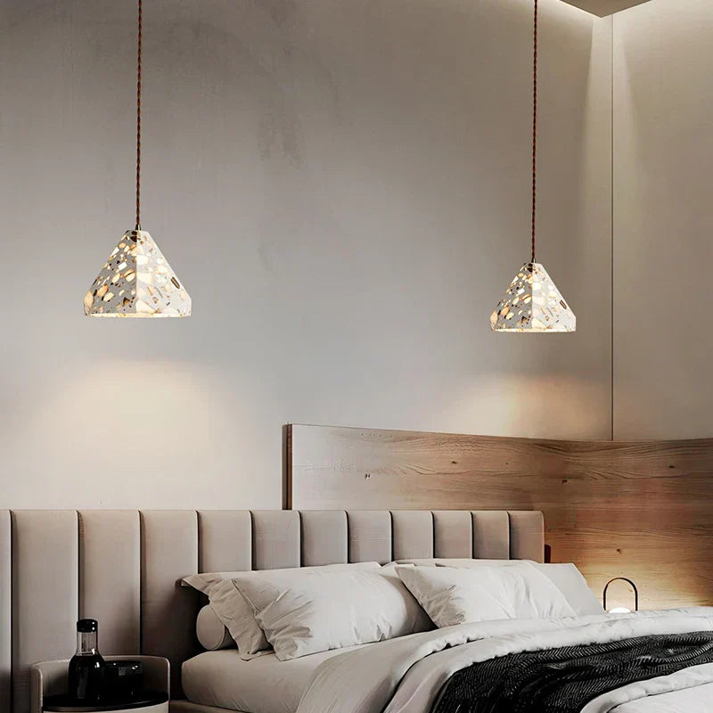 Terrazzo LED Pendant Lights - Modern Living Room Bedroom Lighting Solution