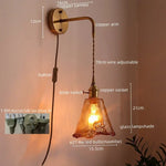 Amber Glass LED Wall Lamps for Living Room and Bathroom Mirror Lighting