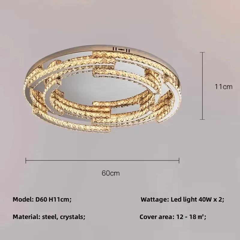 Crystal LED Chandelier Pendant Light Modern Luxury Foyer Ceiling Lamp