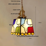 Rubik's Cube LED Pendant Lamp - Walnut Wood Colorful Glass Hanging Lights