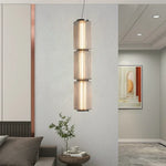 Modern Glass Cylinder LED Pendant Lights for Living Room & Dining Area