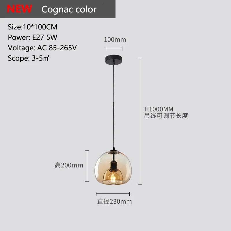 Glass Pendant Lights: Stylish LED Chandeliers for Dining Room, Kitchen, and Restaurant Tables