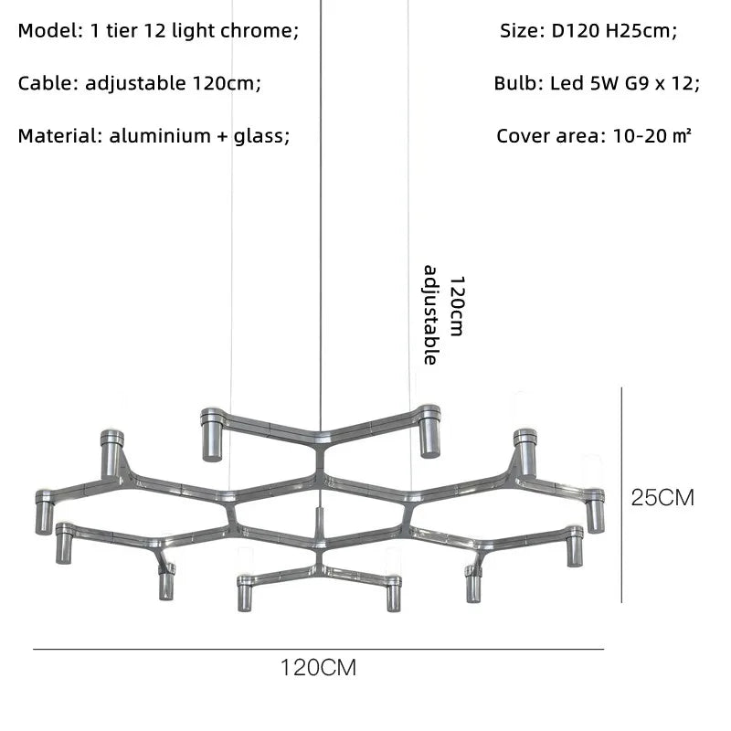 Afralia™ Metal Pendant Chandelier LED Lighting Fixture for Modern Luxury Foyer, Stairs & Indoor