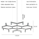 Afralia™ Metal Pendant Chandelier LED Lighting Fixture for Modern Luxury Foyer, Stairs & Indoor