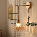 LED Wall Lights Modern Nordic Pull Chain Glass Bedroom Lamp
