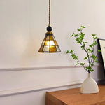 Afralia™ Tiffany Glass Wood LED Pendant Lamp Adjustable Hanging Light Fixture