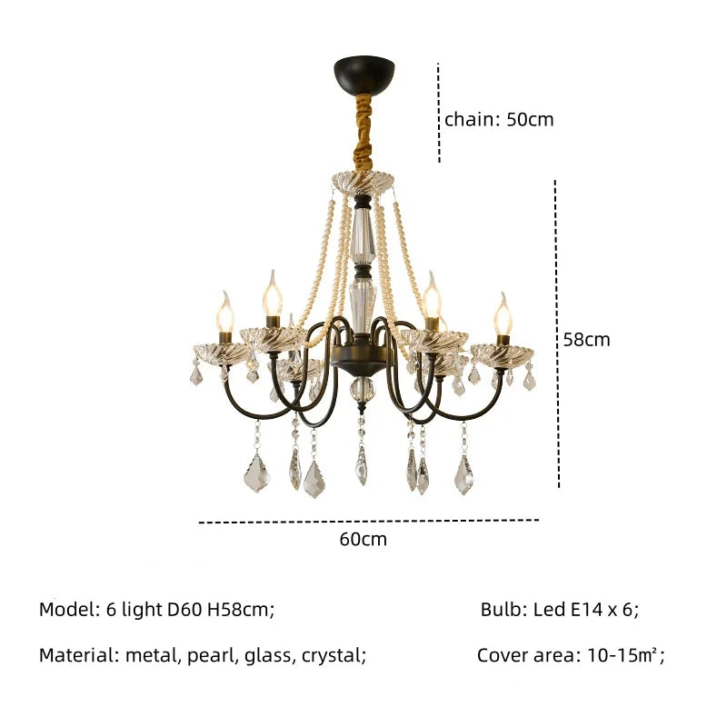 Crystal LED Chandelier Living Room Luxury Lighting E14 Pendant Lamparas