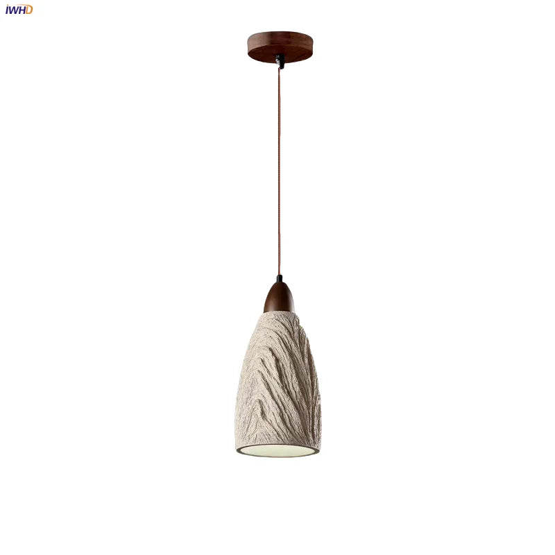 Modern Cement Hanging Light Fixture Aisle Bar Coffee Lampshade LED Pendant
