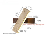 Afralia™ Nordic LED Wall Lamp Wood Yellow Travertine Mirror Light
