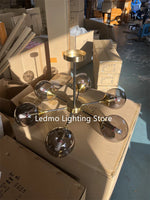 Glass Ball Chandeliers: Scandinavian LED Ceiling Lamps for Living Room & Bedroom