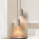 Afralia™ Wabi Sabi LED Pendant Lights Yellow Travertine Stone Hang Lamp