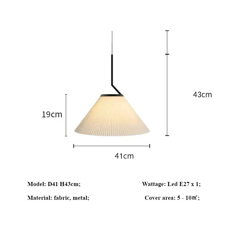 Cream Pleated Pendant Light by Afralia™: Modern Nordic E27 Chandelier for Living Room, Loft, Bar.
