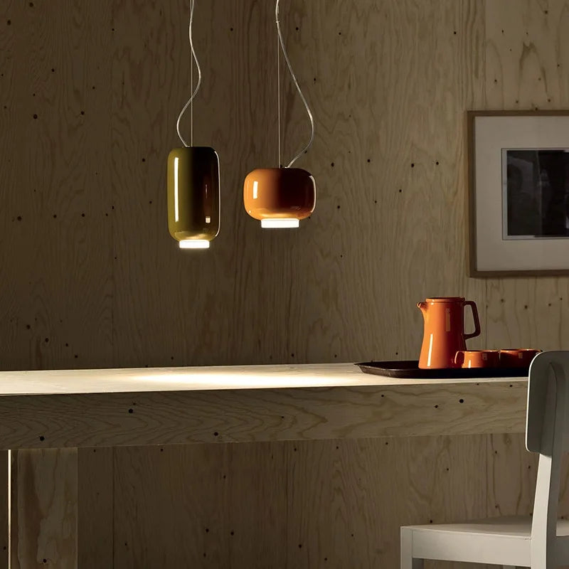 Colorful Glass Pendant Lights for Dining Room and Bedroom