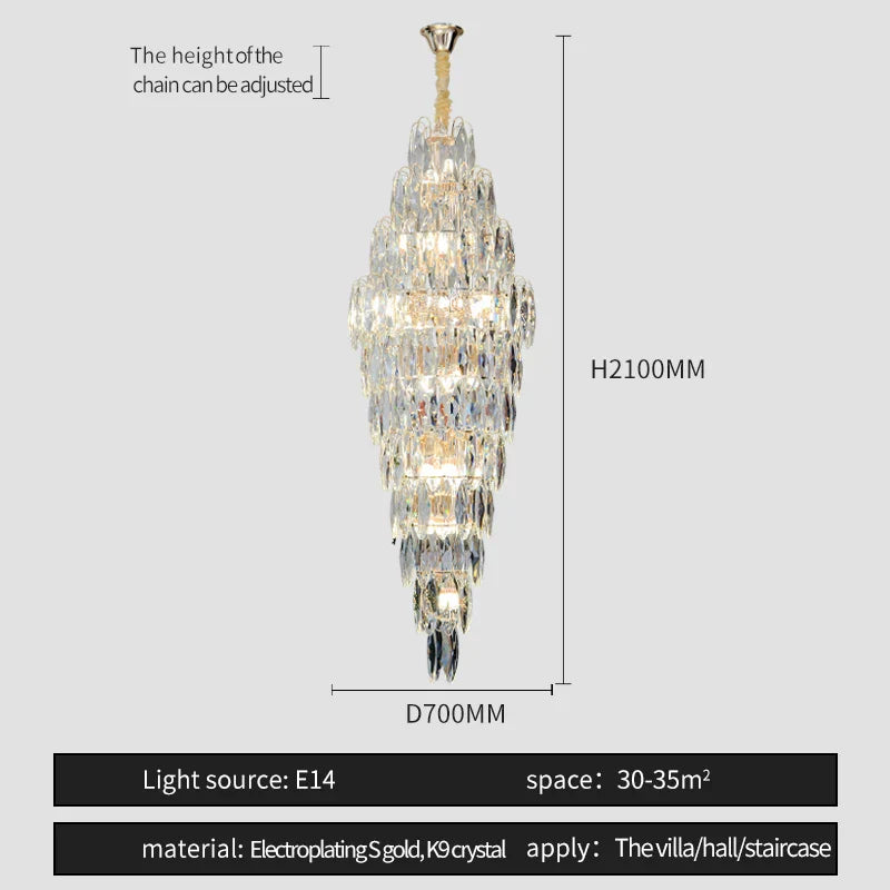 European Duplex Crystal Chandelier for Elegant Luxury Living