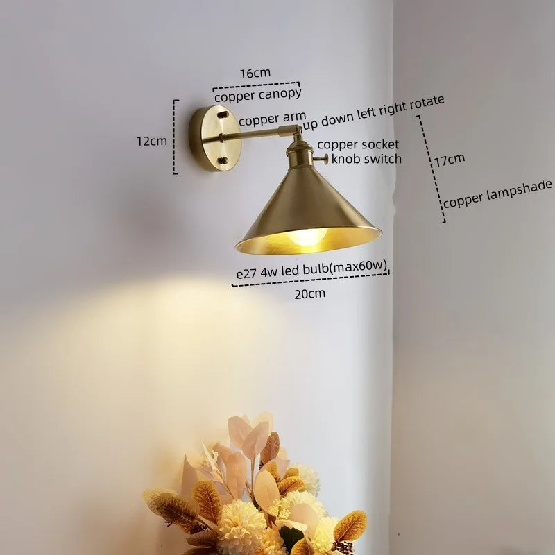 Copper LED Wall Light for Modern Spaces.