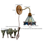 Butterfly Glass LED Wall Light with Copper Arm for Home Decor.