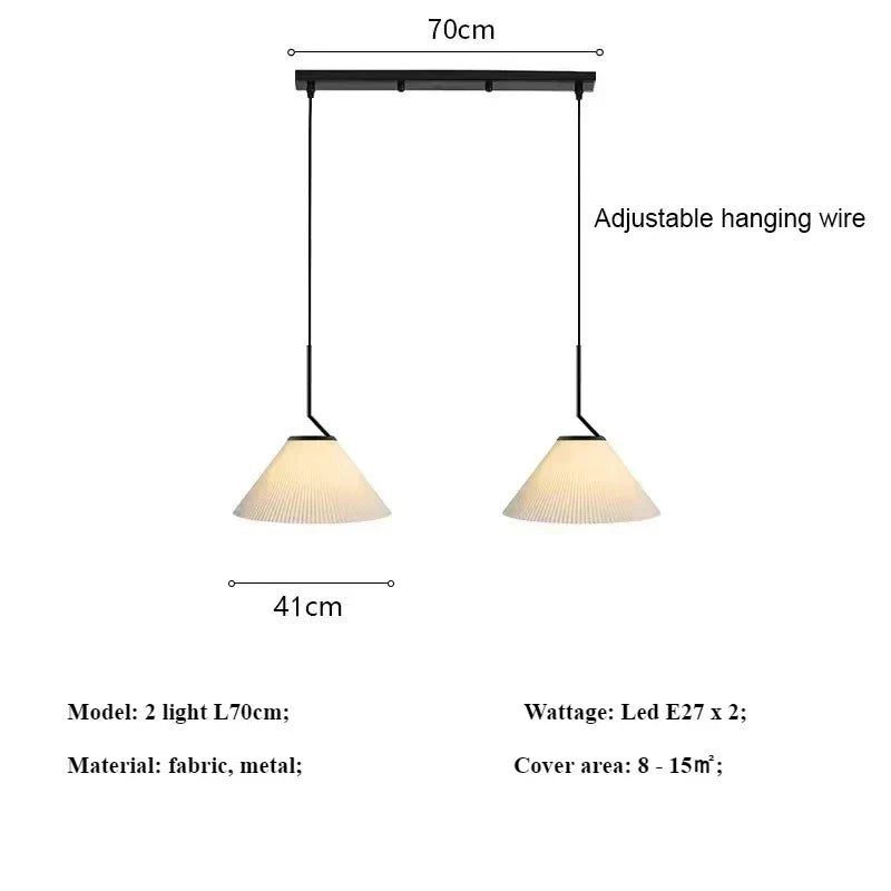 Cream Pleated Pendant Light by Afralia™: Modern Nordic E27 Chandelier for Living Room, Loft, Bar.