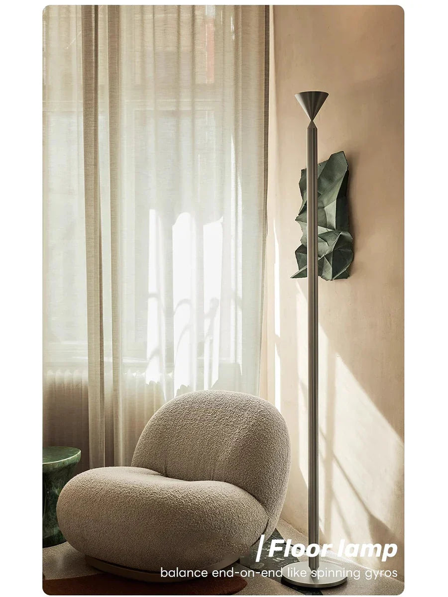 Minimalist Black Floor Lamp Stand Light Silver Simple Design