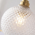 Glass Globe LED Pendant Light Fixture for Porch Kitchen Aisle, Adjustable Hanging Lamp