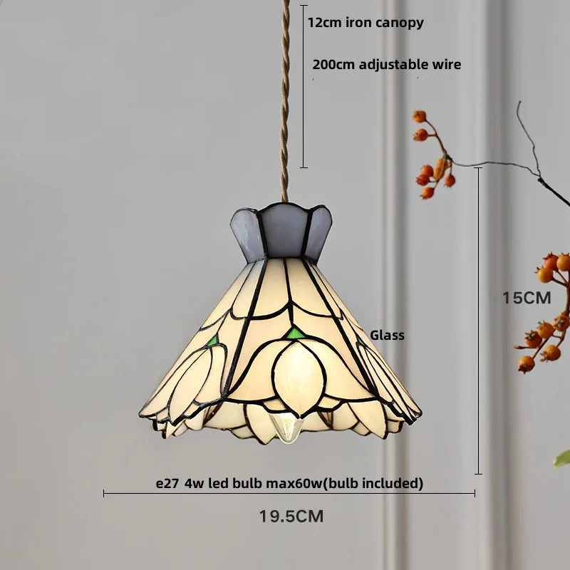 Tiffany Style Glass LED Pendant Lights for Dining Kitchen Restaurant Hallway