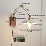 Ceramic Copper Swing Arm LED Wall Lights for Home Decor
