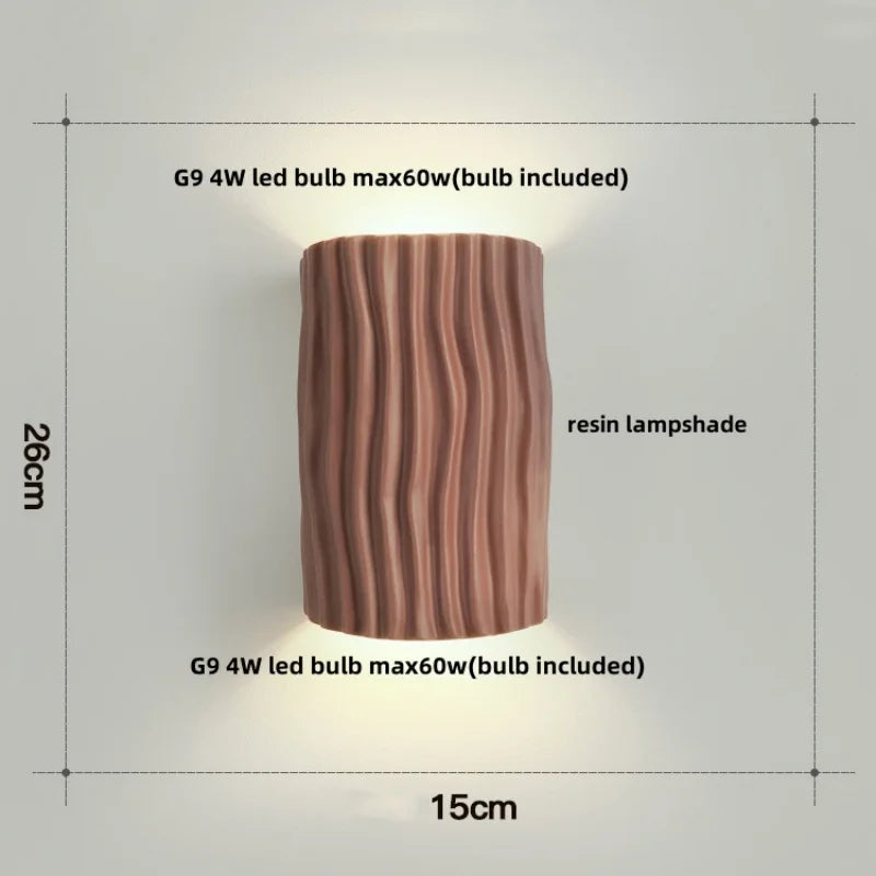 Double LED Wall Lamp Sconce Modern Resin Bathroom Mirror Light