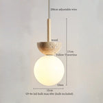 White Glass Ball LED Pendant Lights Nordic Modern Hanging Lamp