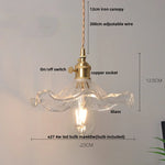 Glass LED Pendant Lamp Walnut Wood Copper Switch Nordic Hanging Light