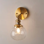 Nordic LED Glass Wall Light Fixture with Pull Chain Switch - Modern Rotating Bedside Lamp