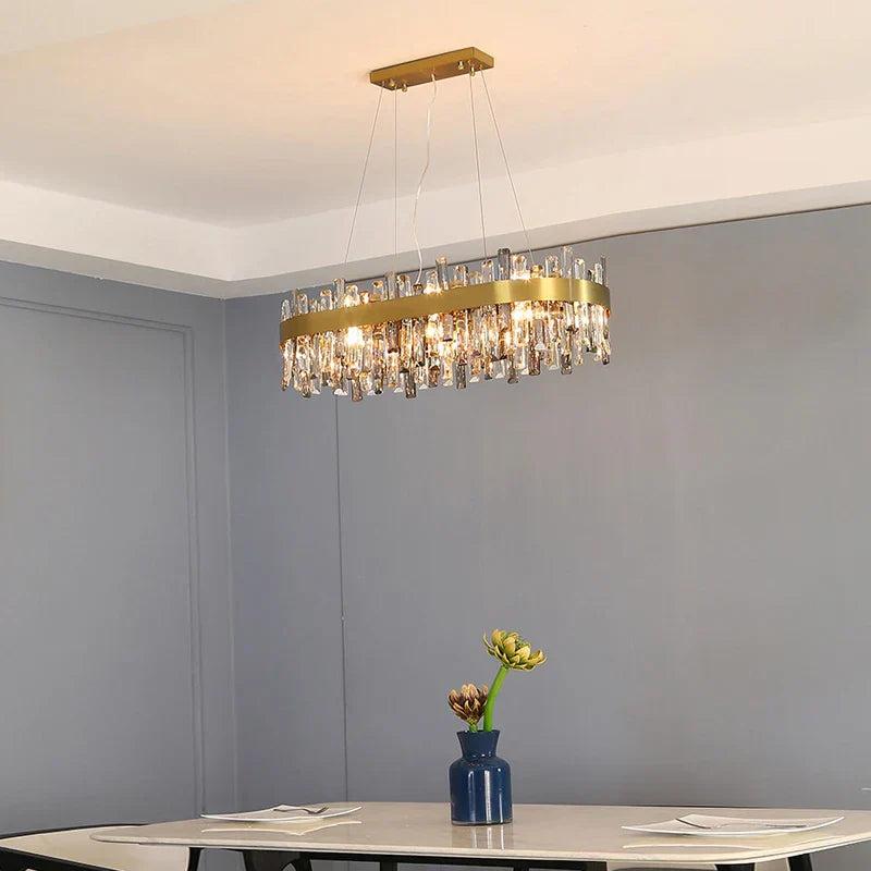 Crystal Ceiling Chandelier LED Hanging Lamps for Living Room Luxe Décor