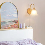 Afralia™ Nordic Glass LED Wall Light Sconce with Pull Chain Switch