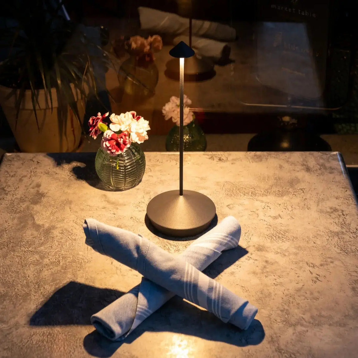 Pina Pro Rechargeable LED Touch Table Lamp for Dining, Hotel, Bar & Coffee