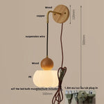 Walnut Wood LED Wall Lamp Sconce Pull Chain Switch Adjustable Art Light