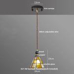 Afralia™ Tiffany Glass Wood LED Pendant Light - Nordic Modern Adjustable Hang Lamp