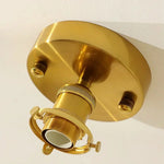 Tiffany Cube Glass LED Ceiling Lamp Copper Canopy Flush Mount Light